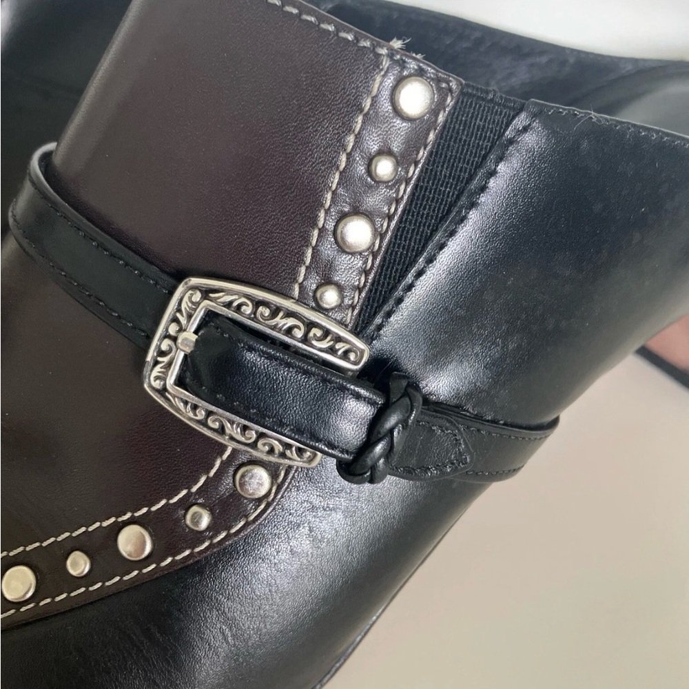 Brighton Black Studded Slip-On Mule Loafers - Picture 3 of 9